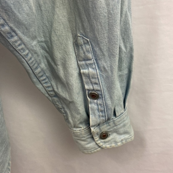 Vtg Eddie Bauer Blue Jean Sz L Button Up Shirt - Picture 7 of 13